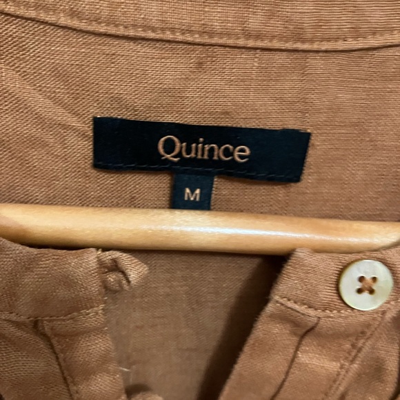 Quince Terracotta Linen Swing Mini Dress Size M - Picture 2 of 6